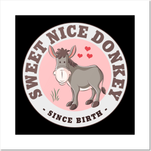 Sweet Nice Donkey, Since Birth - for Kids Posters and Art